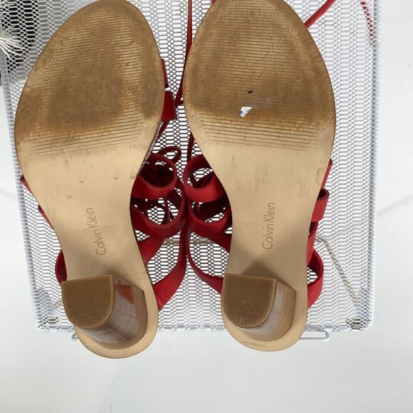 Calvin Klein Panelope Toscana Wrap Ankle‎ Strapping Heeled Open Toe Sandals 8 - Picture 11 of 12
